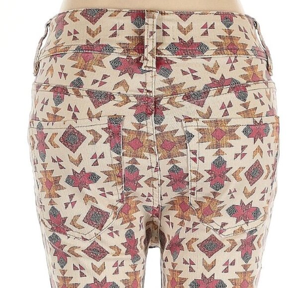 Free People "We The Free" Aztec Print High Rise Raw Hem Jeans 27 - Picture 3 of 13